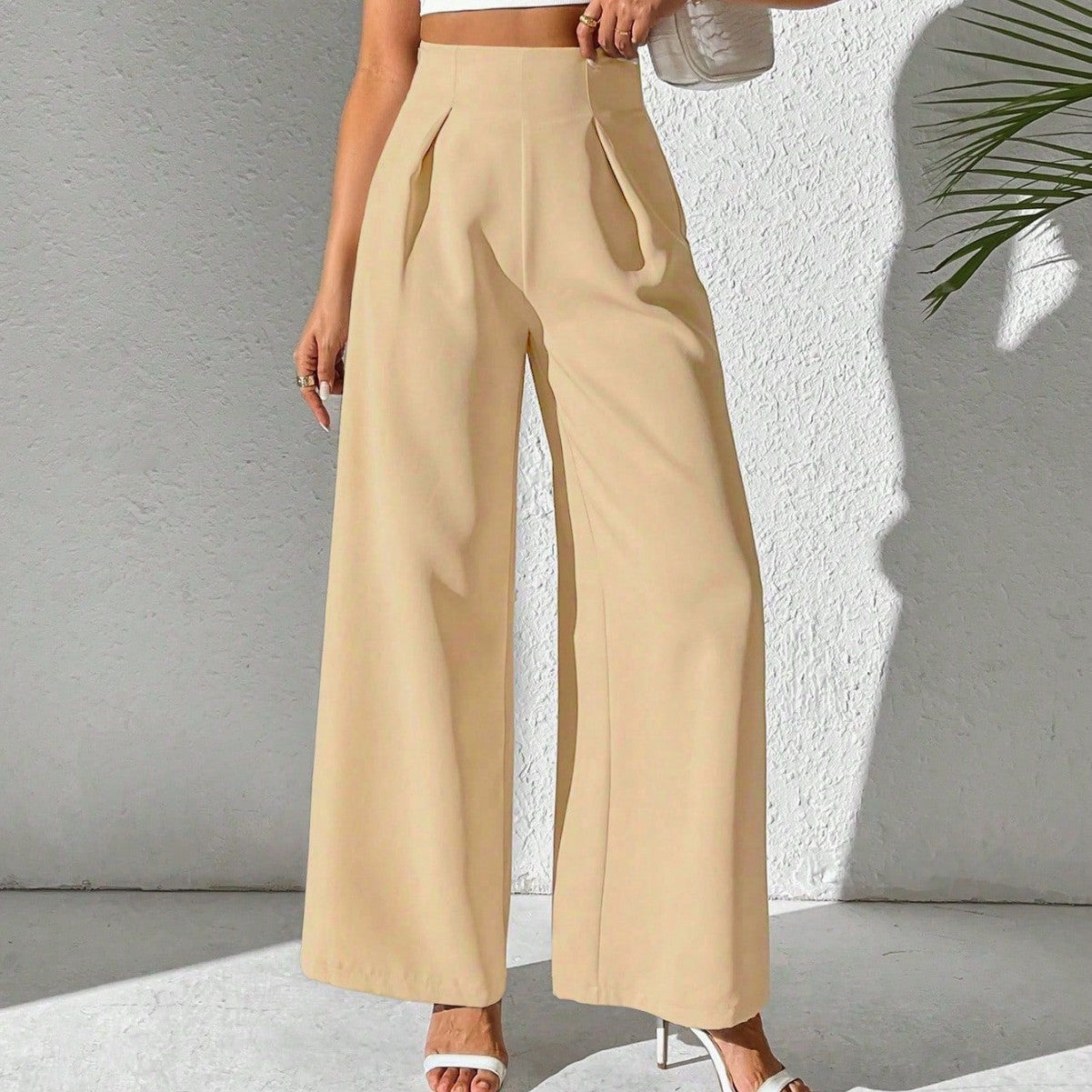 Pantalon Femme Taille Haute Fluide – Chic & Confort Été