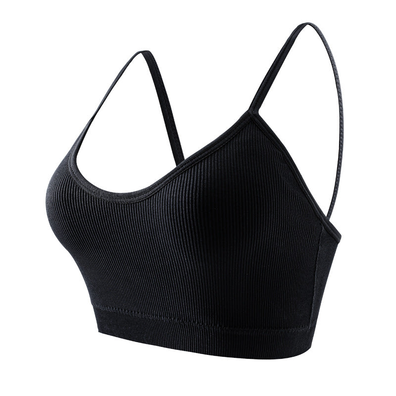 Brassière Femme Côtelée à Bretelles Fines – Confort Ultra & Look Minimal