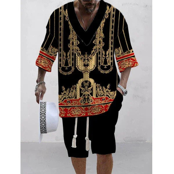 Costume d’été homme oversize 2 pièces – Chemise fluide & short – Style chill & vacances 2025