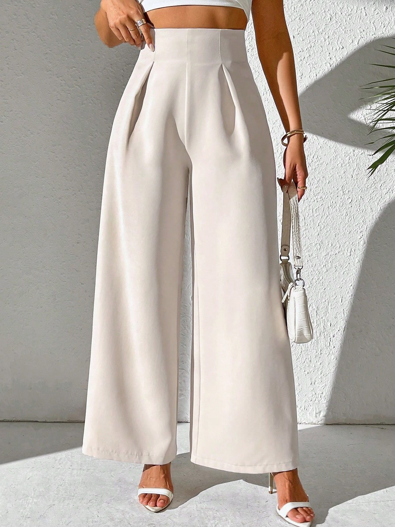 Pantalon Femme Taille Haute Fluide – Chic & Confort Été