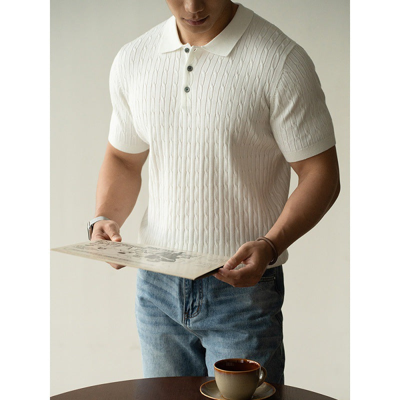 Polo Premium Homme – Tricot Côtelé & Coupe Ajustée | Style Élégant & Moderne 2025