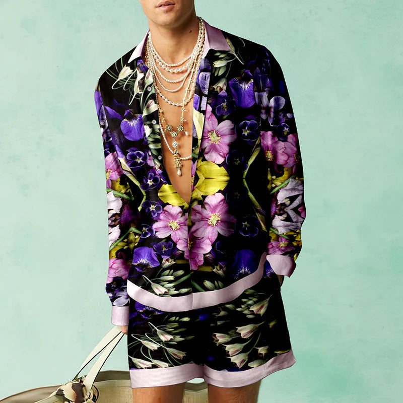 Costume été homme 2 pièces – Chemise fluide imprimée & short assorti | Look stylé vacances 2025