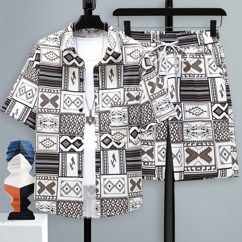 Ensemble 2 Pièces Été Homme – Chemise Loose & Short Élastique | Style Détente Plage Tendance