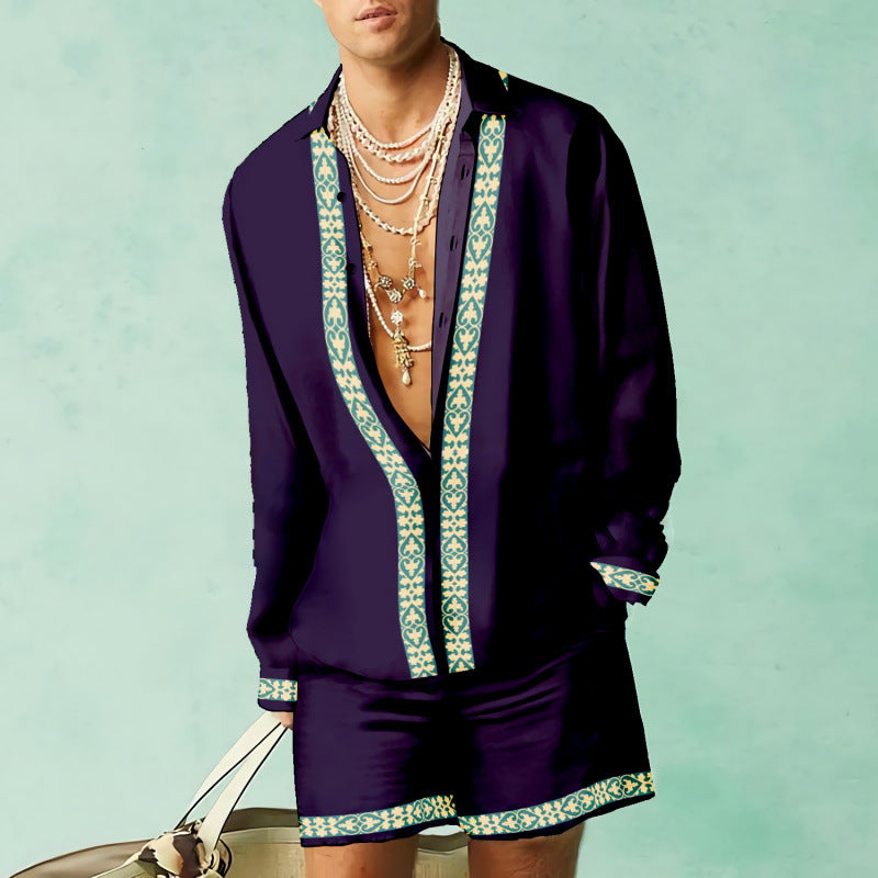 Costume été homme 2 pièces – Chemise fluide imprimée & short assorti | Look stylé vacances 2025