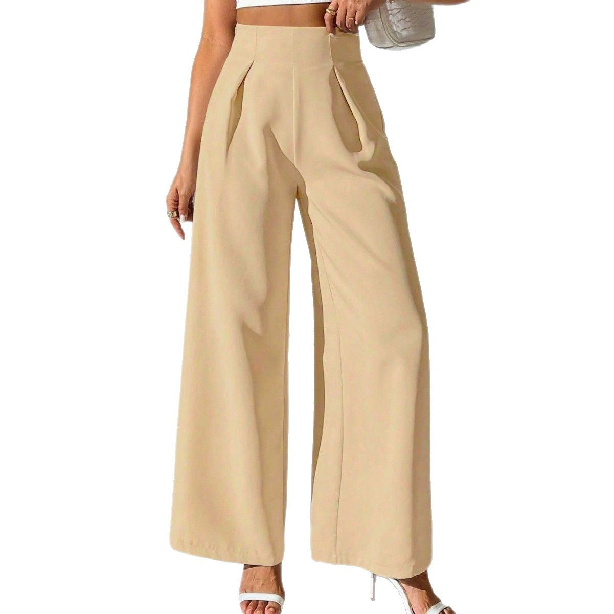 Pantalon Femme Taille Haute Fluide – Chic & Confort Été