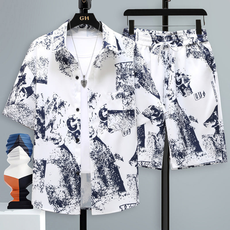 Ensemble 2 Pièces Été Homme – Chemise Loose & Short Élastique | Style Détente Plage Tendance