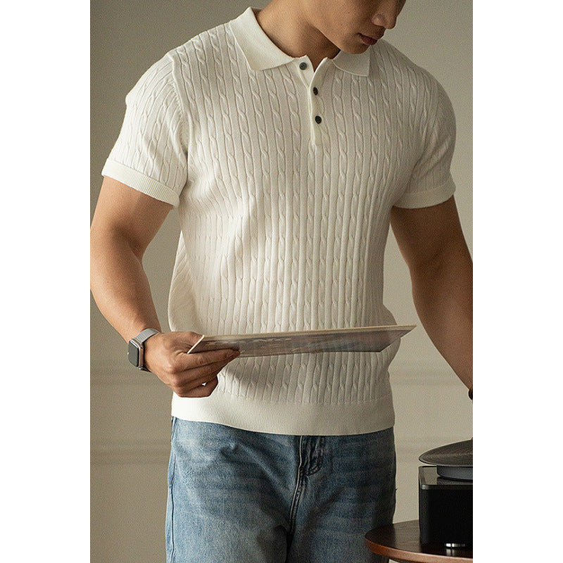 Polo Premium Homme – Tricot Côtelé & Coupe Ajustée | Style Élégant & Moderne 2025