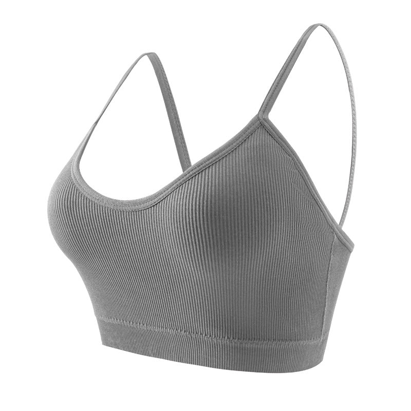 Brassière Femme Côtelée à Bretelles Fines – Confort Ultra & Look Minimal