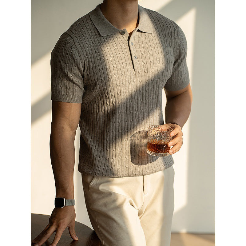 Polo Premium Homme – Tricot Côtelé & Coupe Ajustée | Style Élégant & Moderne 2025
