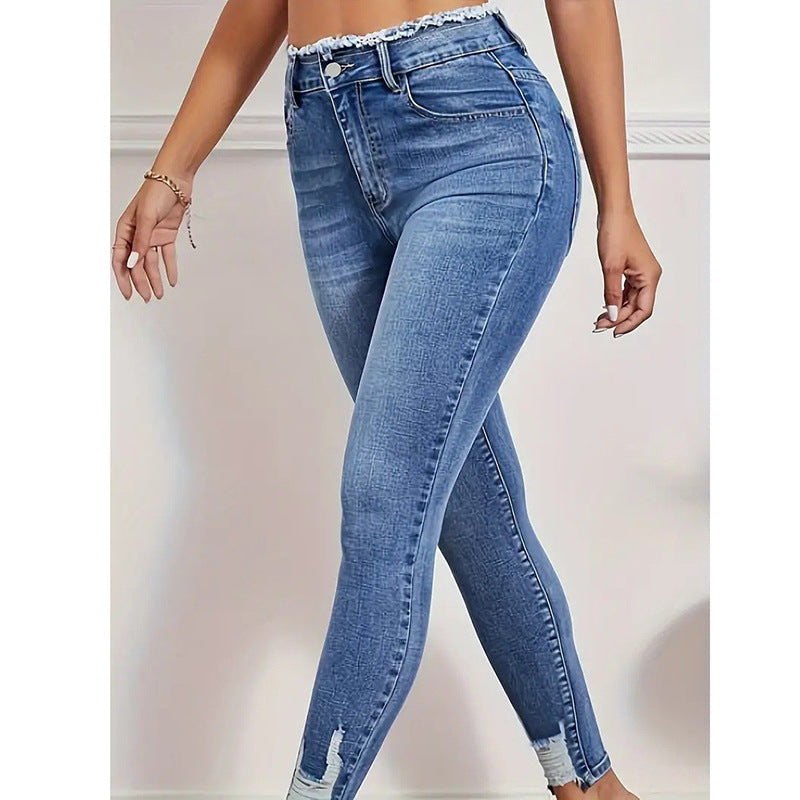 Jean Skinny Taille Haute Femme – Confort & Silhouette Parfaite