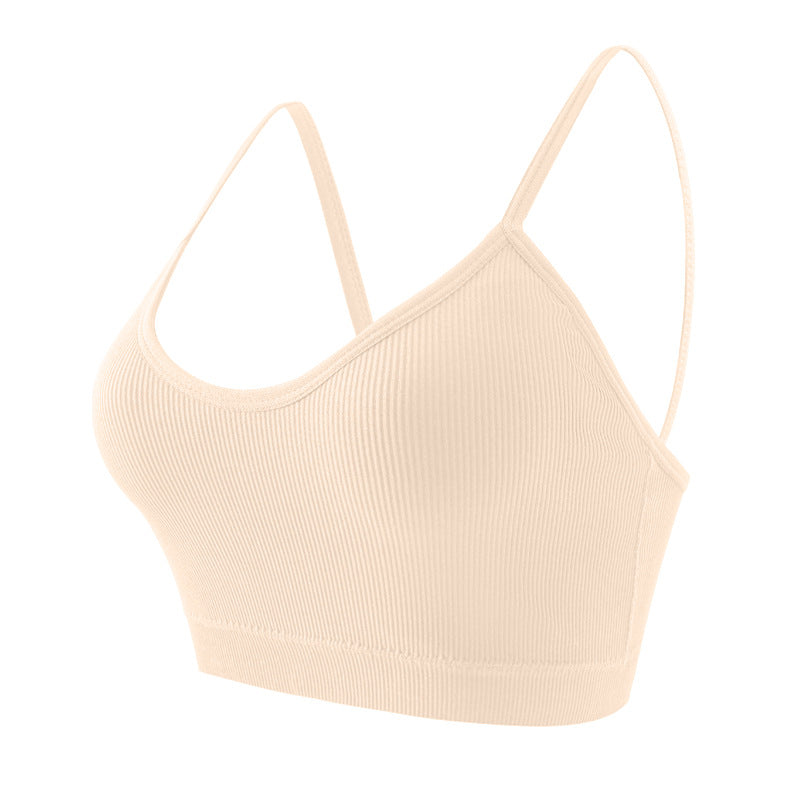 Brassière Femme Côtelée à Bretelles Fines – Confort Ultra & Look Minimal