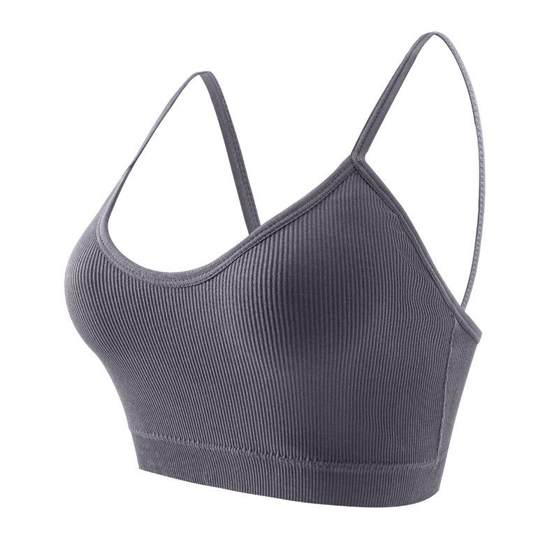 Brassière Femme Côtelée à Bretelles Fines – Confort Ultra & Look Minimal