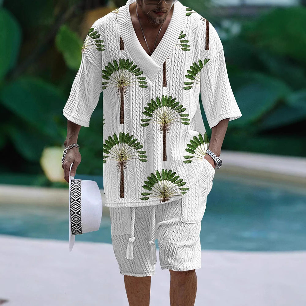 Costume d’été homme oversize 2 pièces – Chemise fluide & short – Style chill & vacances 2025