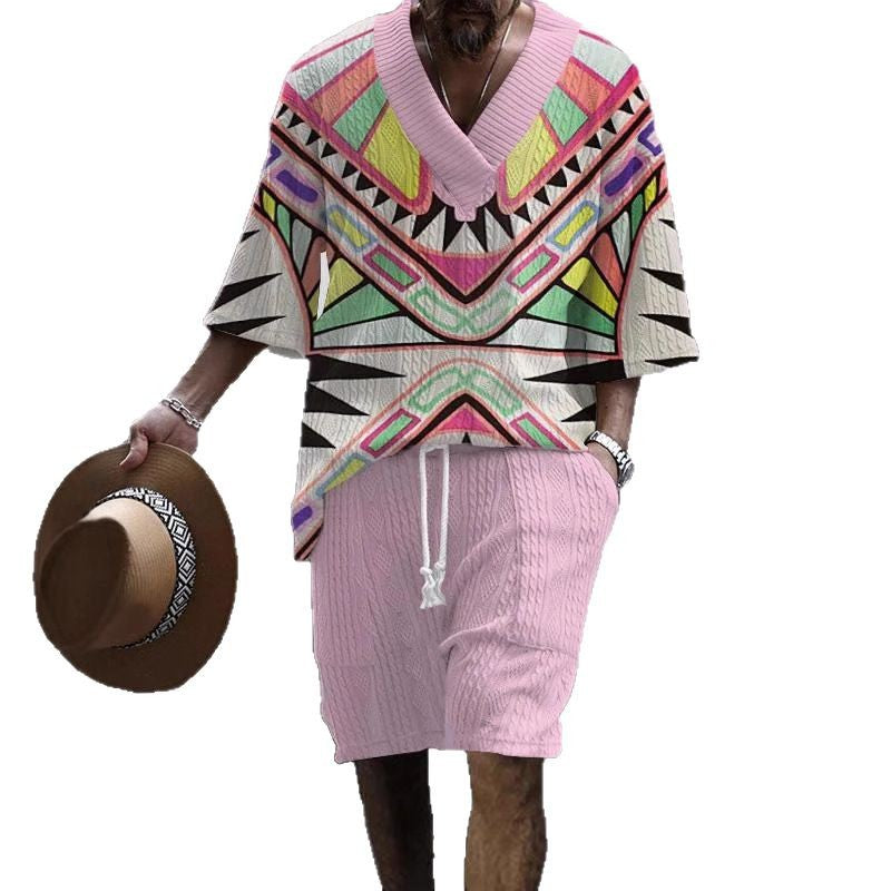 Costume d’été homme oversize 2 pièces – Chemise fluide & short – Style chill & vacances 2025
