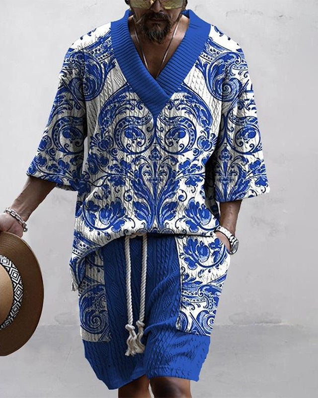 Costume d’été homme oversize 2 pièces – Chemise fluide & short – Style chill & vacances 2025