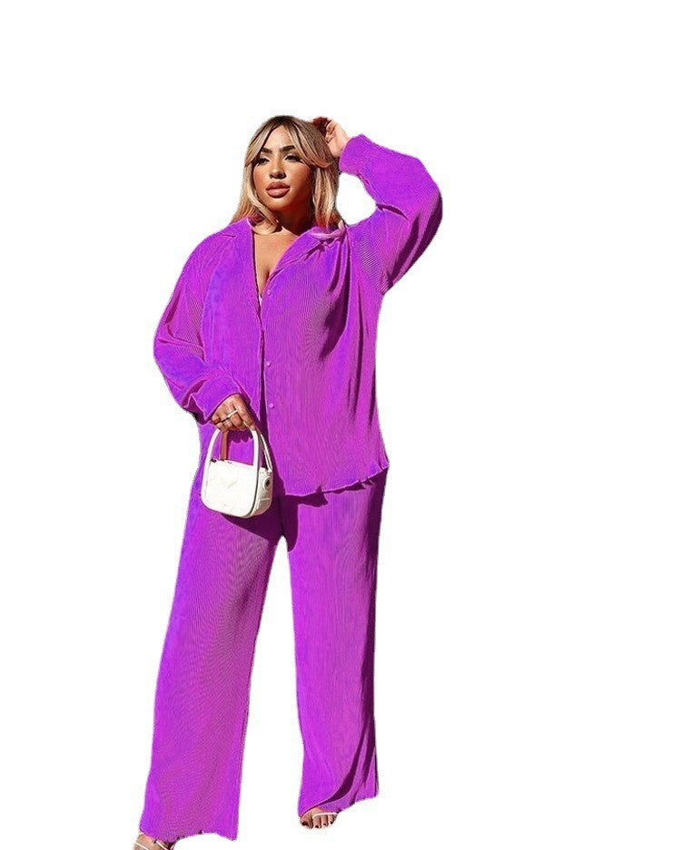 Ensemble Sofly Luxe | Ensemble Femme 2 Pièces Fluide Chic – Chemise & Pantalon Large