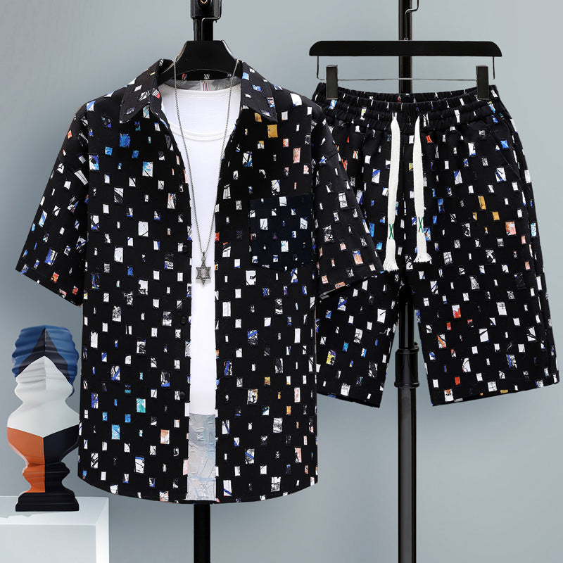 Ensemble 2 Pièces Été Homme – Chemise Loose & Short Élastique | Style Détente Plage Tendance