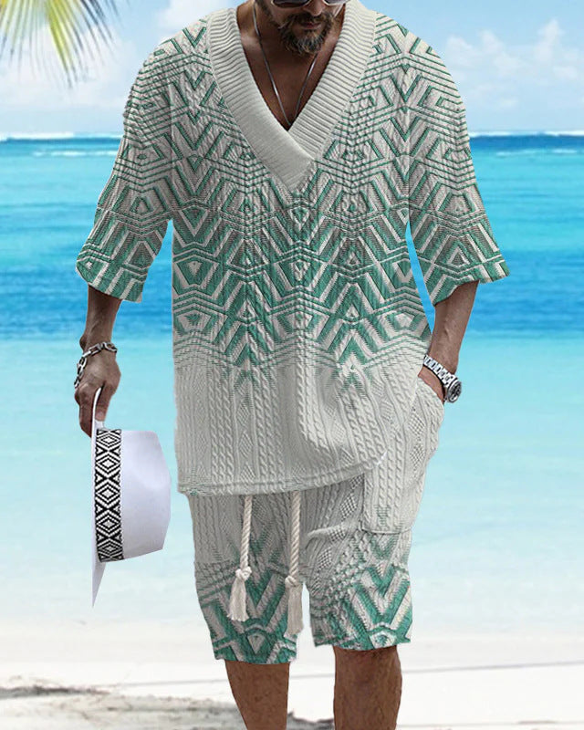 Costume d’été homme oversize 2 pièces – Chemise fluide & short – Style chill & vacances 2025