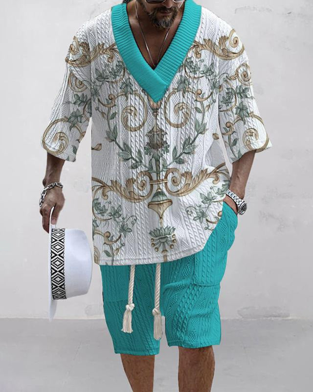 Costume d’été homme oversize 2 pièces – Chemise fluide & short – Style chill & vacances 2025