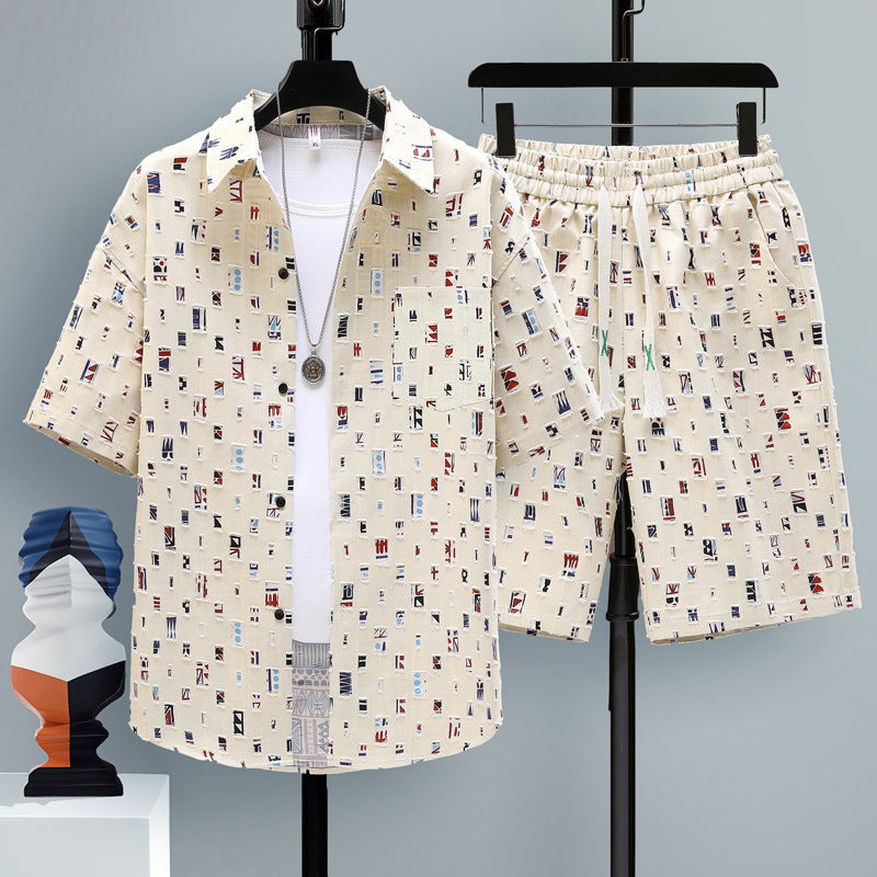 Ensemble 2 Pièces Été Homme – Chemise Loose & Short Élastique | Style Détente Plage Tendance