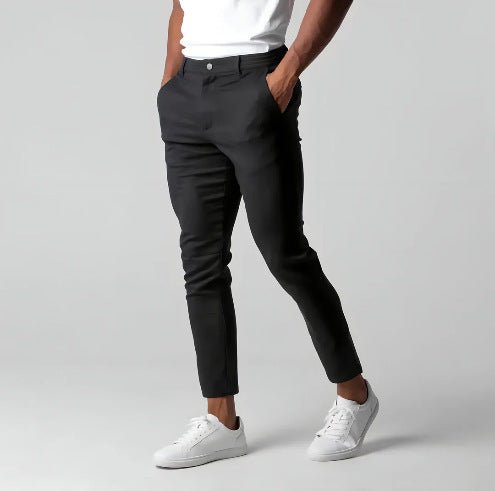 Pantalon chino slim homme, coupe ajustée stretch, look clean 2025