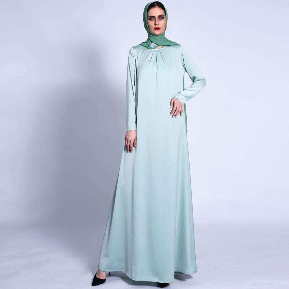 Abaya Satinée Beige Élégante – Coupe Fluide & Minimaliste