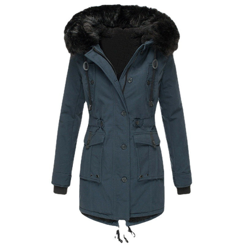 Manteau Femme Hiver Chaud – Parka Longue avec Capuche Fourrure & Doublure Polaire