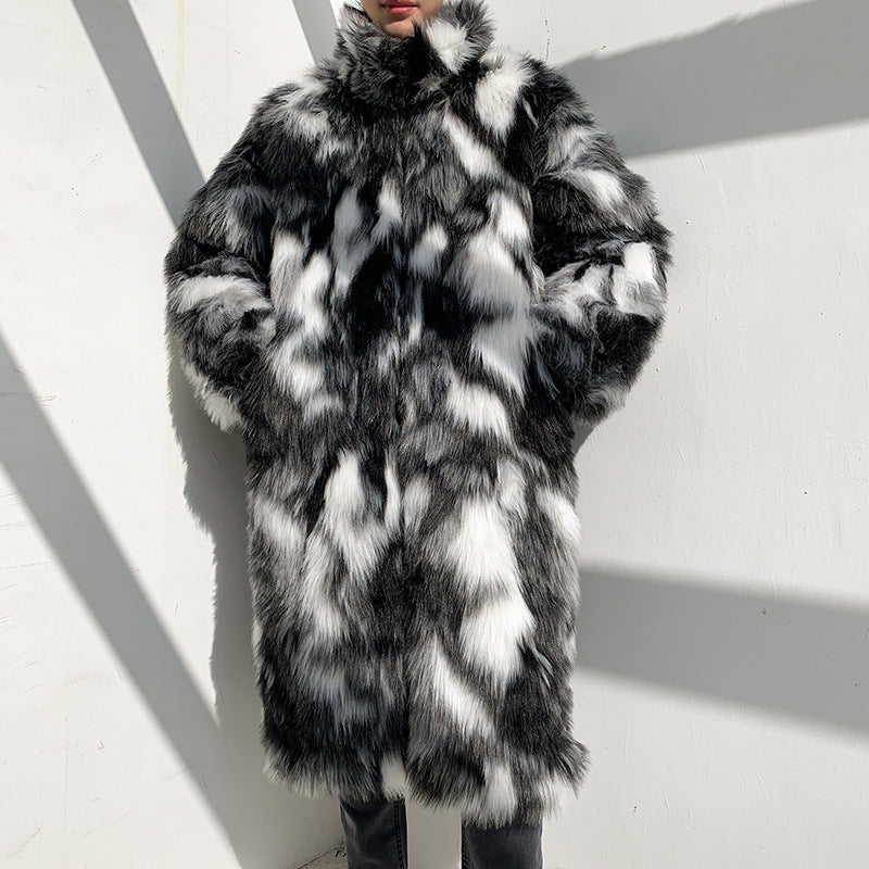 Manteau Long en Fausse Fourrure – Luxe Urbain