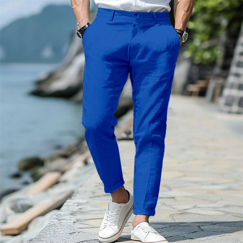 Pantalon Chino Homme Lin – Élégance décontractée | Disponible en plusieurs coloris
