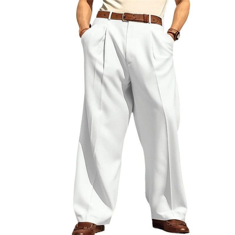 Pantalon Habillé Homme – Coupe Large Élégante – Style Rétro Chic