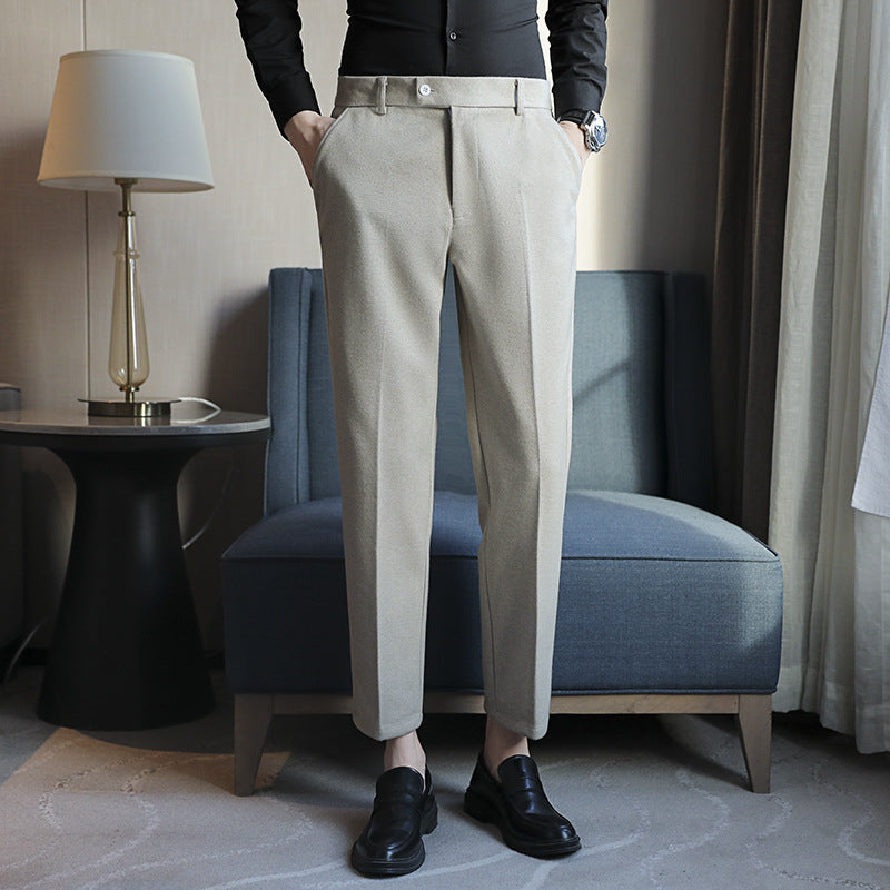Pantalon Décontracté Homme Chic – Taille Élastique, Coupe Ajustée | Look Tendance Minimaliste