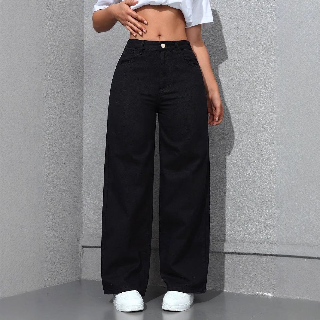 JEAN LARGE CLAIR TAILLE HAUTE – STYLE RÉTRO