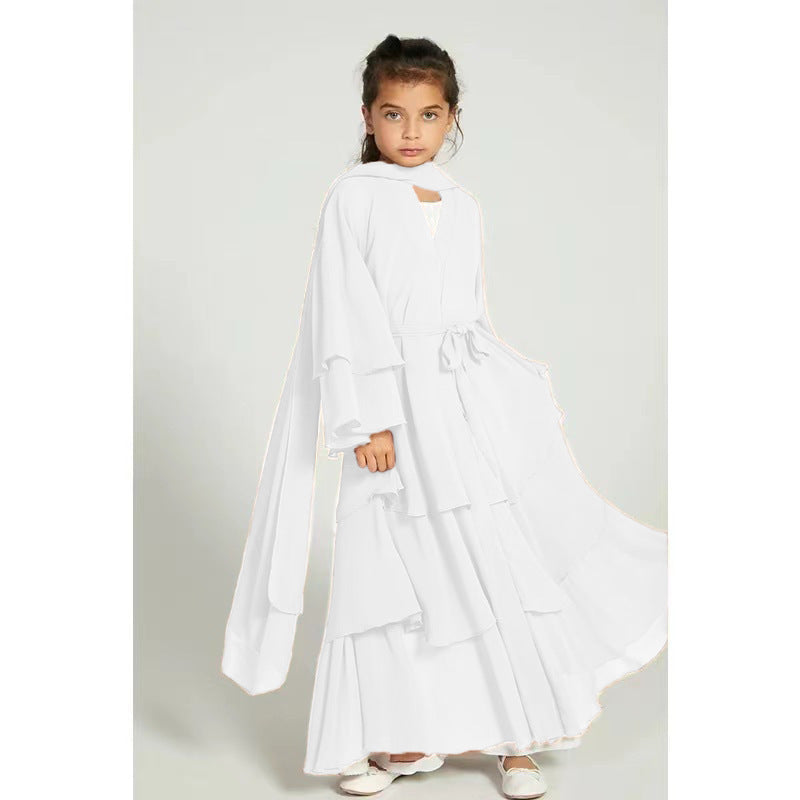 ROBE LONGUE FILLE À VOLANTS – STYLE ÉLÉGANT & MODERNE