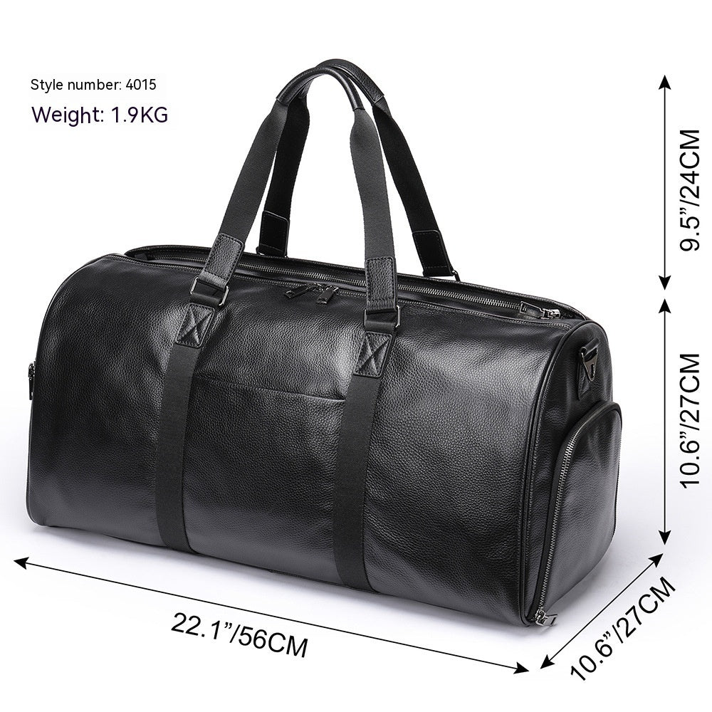 Sac de Voyage Homme en Cuir Véritable – Grande Capacité & Élégance