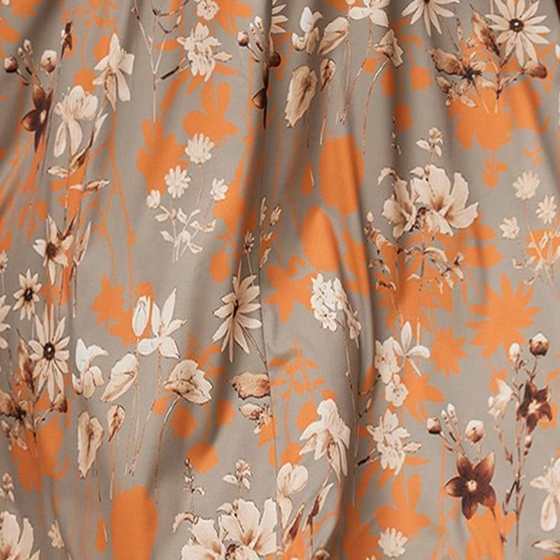 Robe Caftan Chic à Broderies Orientales - Écru & Marron