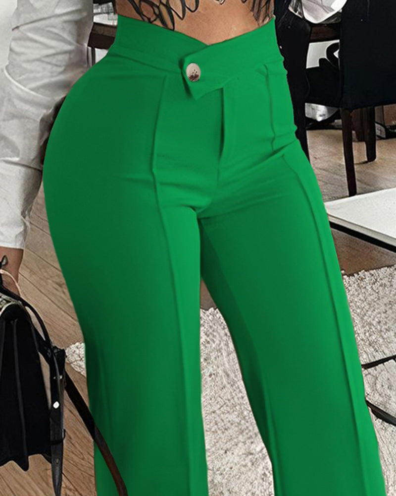 Pantalon Femme Taille Haute Évasé – Look Chic & Tendance