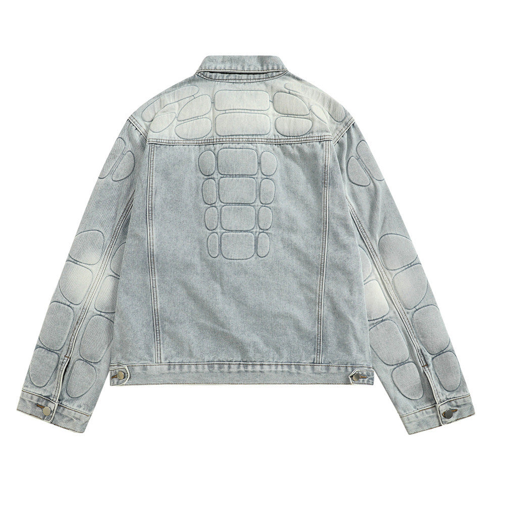 Veste en Jean Délavée Homme – Style Streetwear & Décontracté