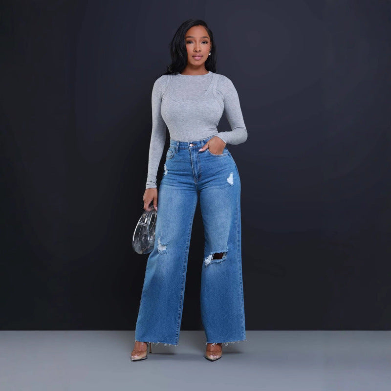 Jean Flare Femme Taille Haute | Effet Vintage & Coupe Tendance 90s