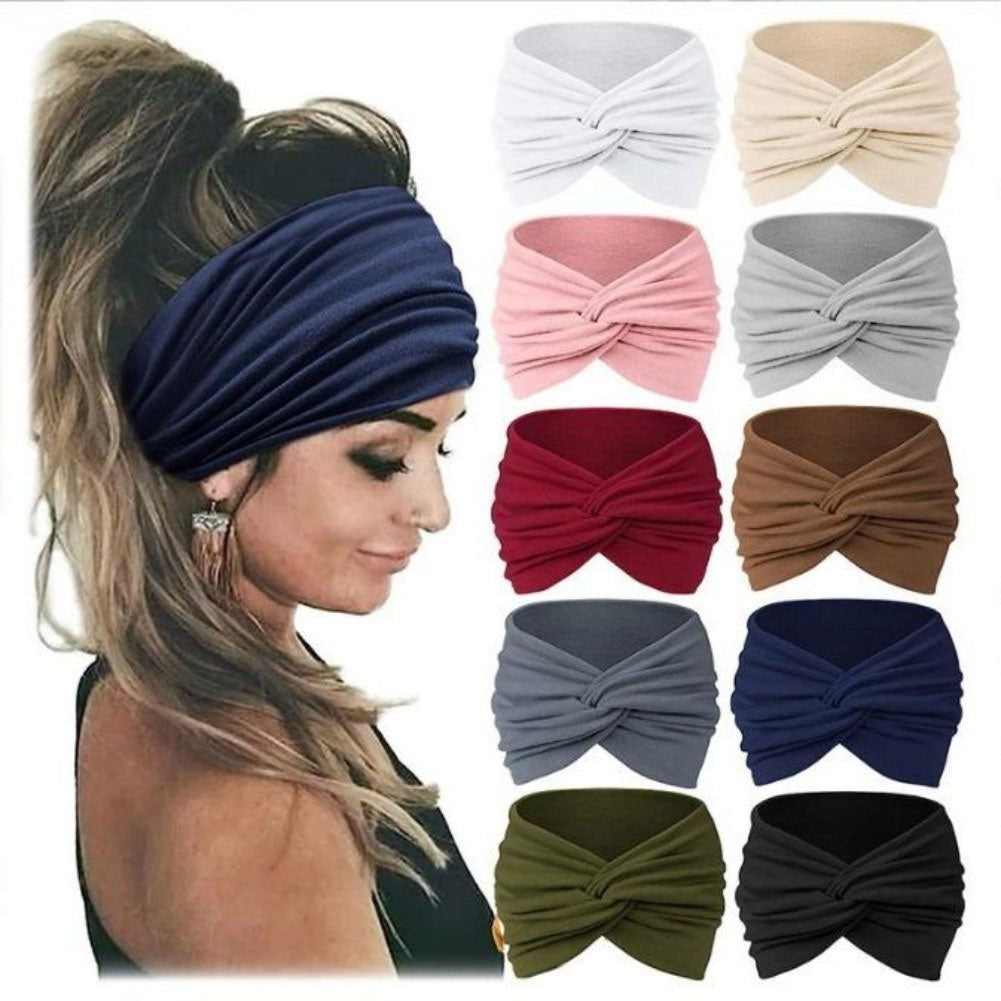 Lot de 5 Bandeaux Élastiques pour Cheveux – Look Sporty & Chic, Yoga, Fitness, Casual