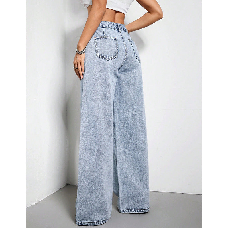 JEAN LARGE CLAIR STYLE PALAZZO – EFFET DÉLAVÉ VINTAGE