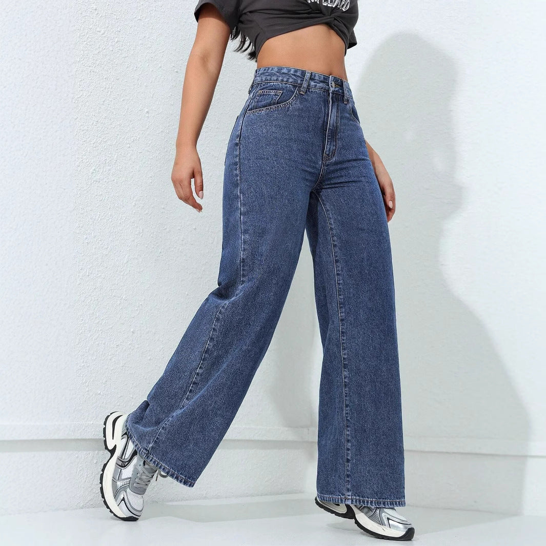 JEAN LARGE CLAIR TAILLE HAUTE – STYLE RÉTRO