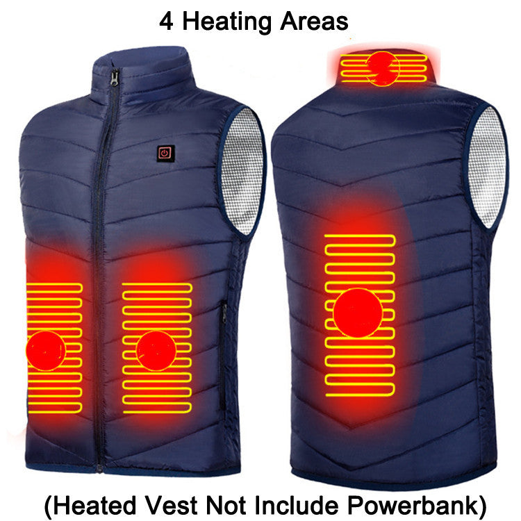Gilet Chauffant Électrique Unisexe – 9 Zones de Chauffage – USB Rechargeable