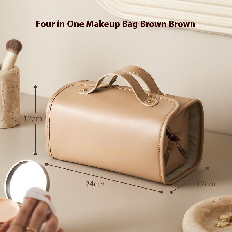 Trousse de Maquillage Luxe – Organisateur Cosmétique avec Compartiments Pliables – Sac de Rangement Portable