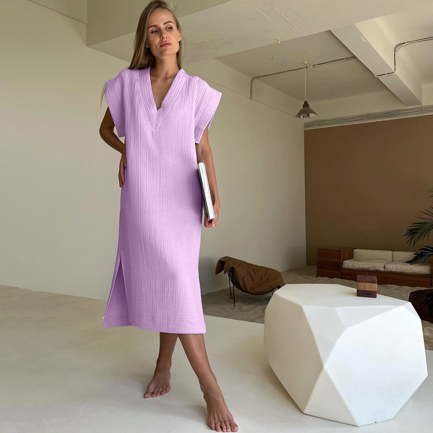 Robe Décontractée "Douceur Naturelle" – Style Minimal & Confort Absolu