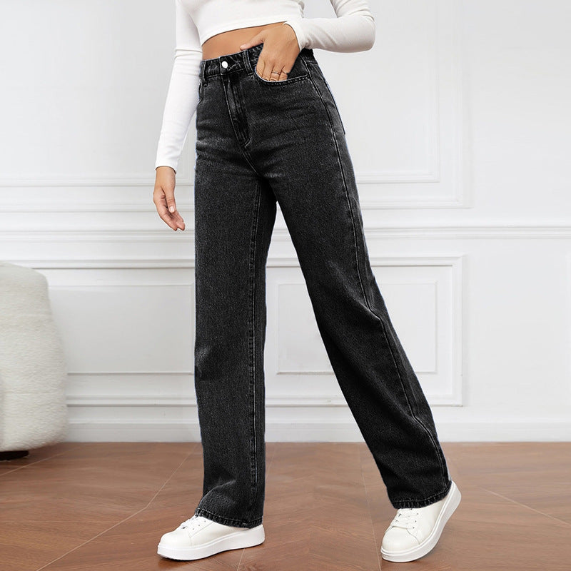 JEAN TAILLE HAUTE COUPE DROITE – EFFET SCULPTANT & STYLE URBAIN