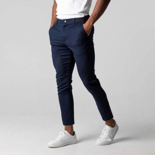 Pantalon chino slim homme, coupe ajustée stretch, look clean 2025
