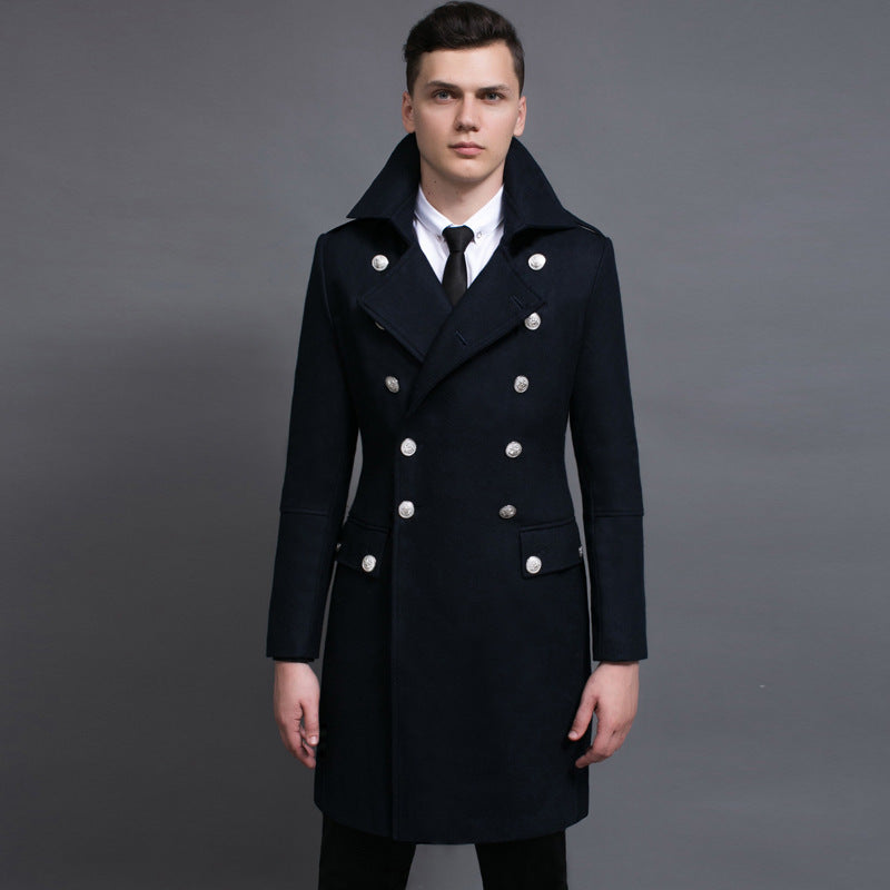 Manteau Long Homme Militaire Élégant