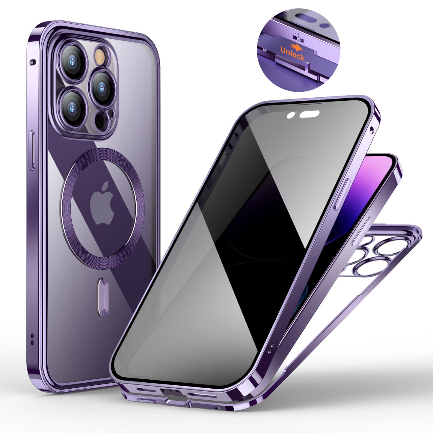 Coque Magnétique Double Face en Verre Trempé – Protection 360°