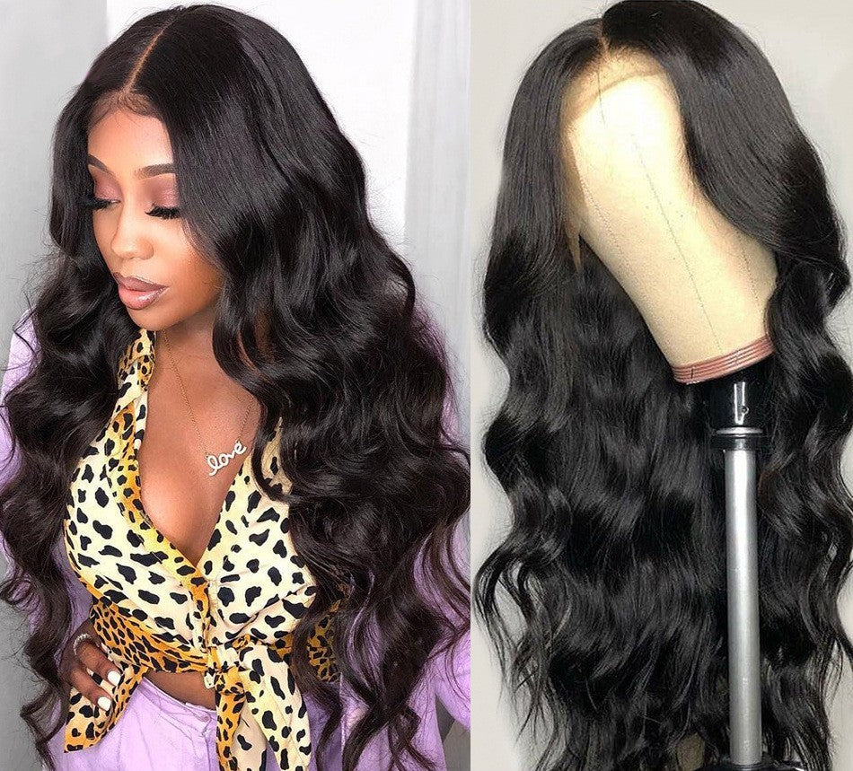 Perruque Body Wave HD – Lace Wig cheveux humains noirs – Volume & glamour – Pose naturelle