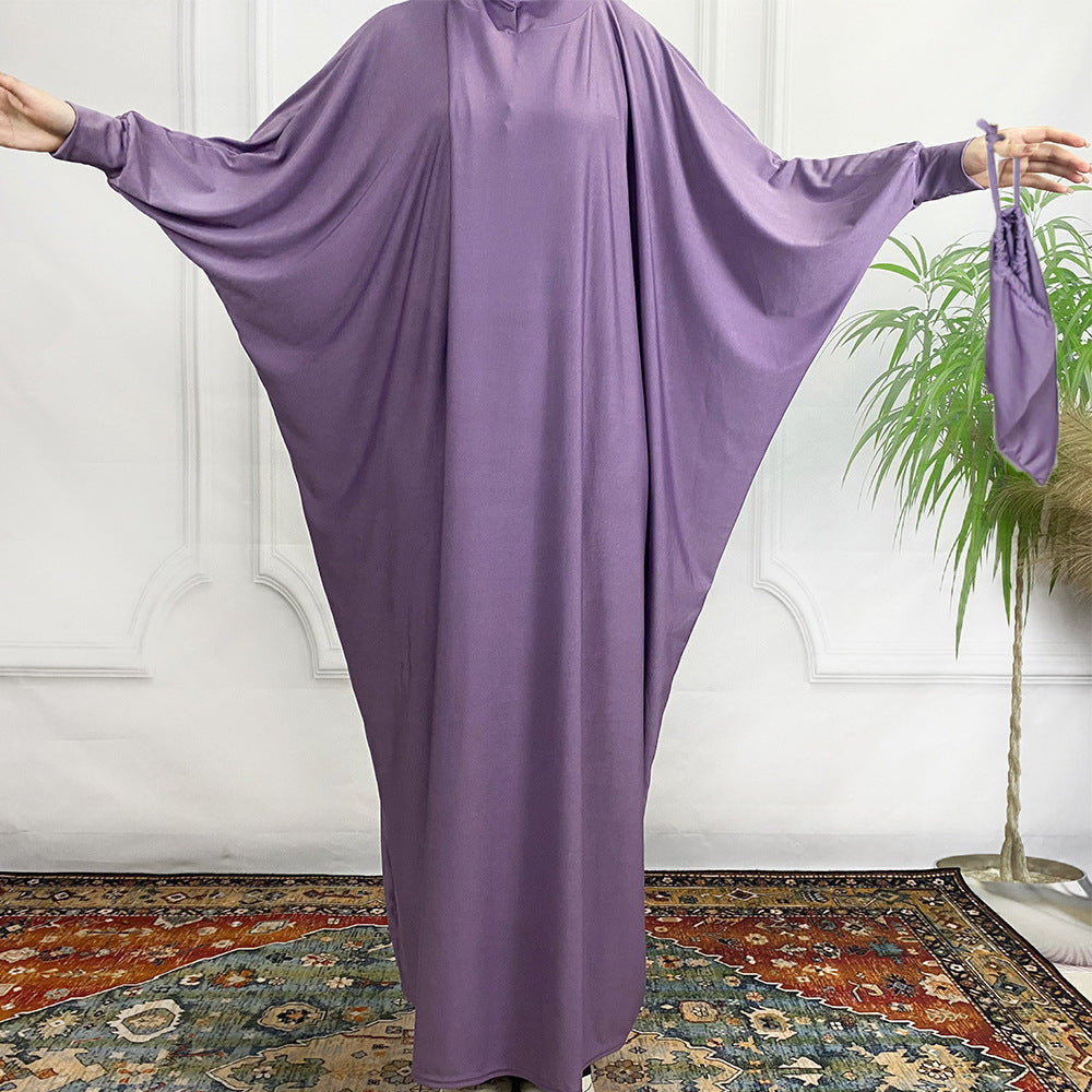Abaya Papillon Satinée – Magenta Royal | Look Luxe & Fluide